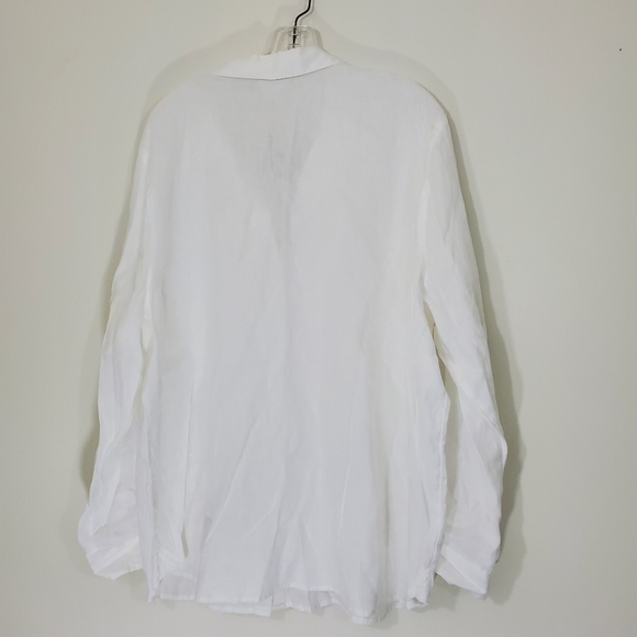 J. Jill Love Linen White Blouse, Size XL - Picture 2 of 12